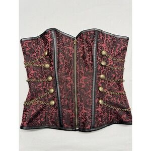SPIRIT Corset With Chains Size L Lace Up Zip Up Gothic Steampunk Emo Cosplay